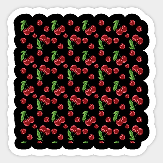 Cool Cherry Fruit Pattern Sticker by c1337s